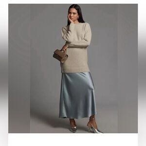 By Anthropologie Long-Sleeve Twofer
Sweater Slip Midi Dress NWOT